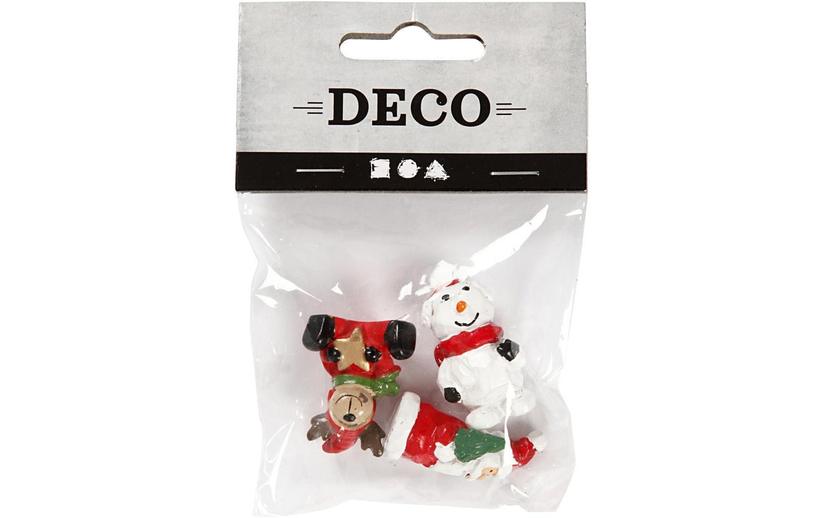 Creativ Company Miniaturfiguren, Harz, Schwarz, Grün, Rot, Weiss, 35 × 10 mm, 3 Stk., Weihnachten, 69840