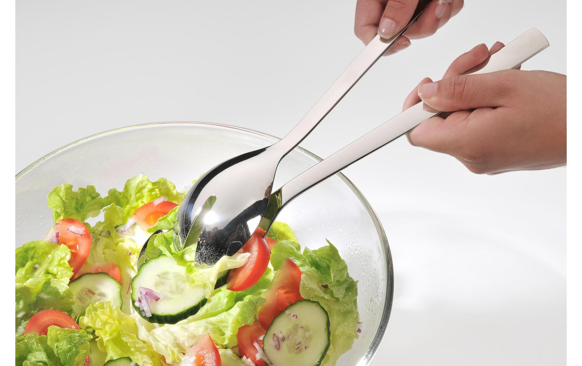 WMF Nuova Salatbesteck – 4-teilig, 20 cm, Cromargan, spülmaschinenfest