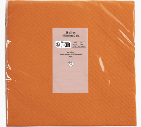 PRONAPPE Servietten orange – 38 × 38 cm, 2-lagig – 40 Stück