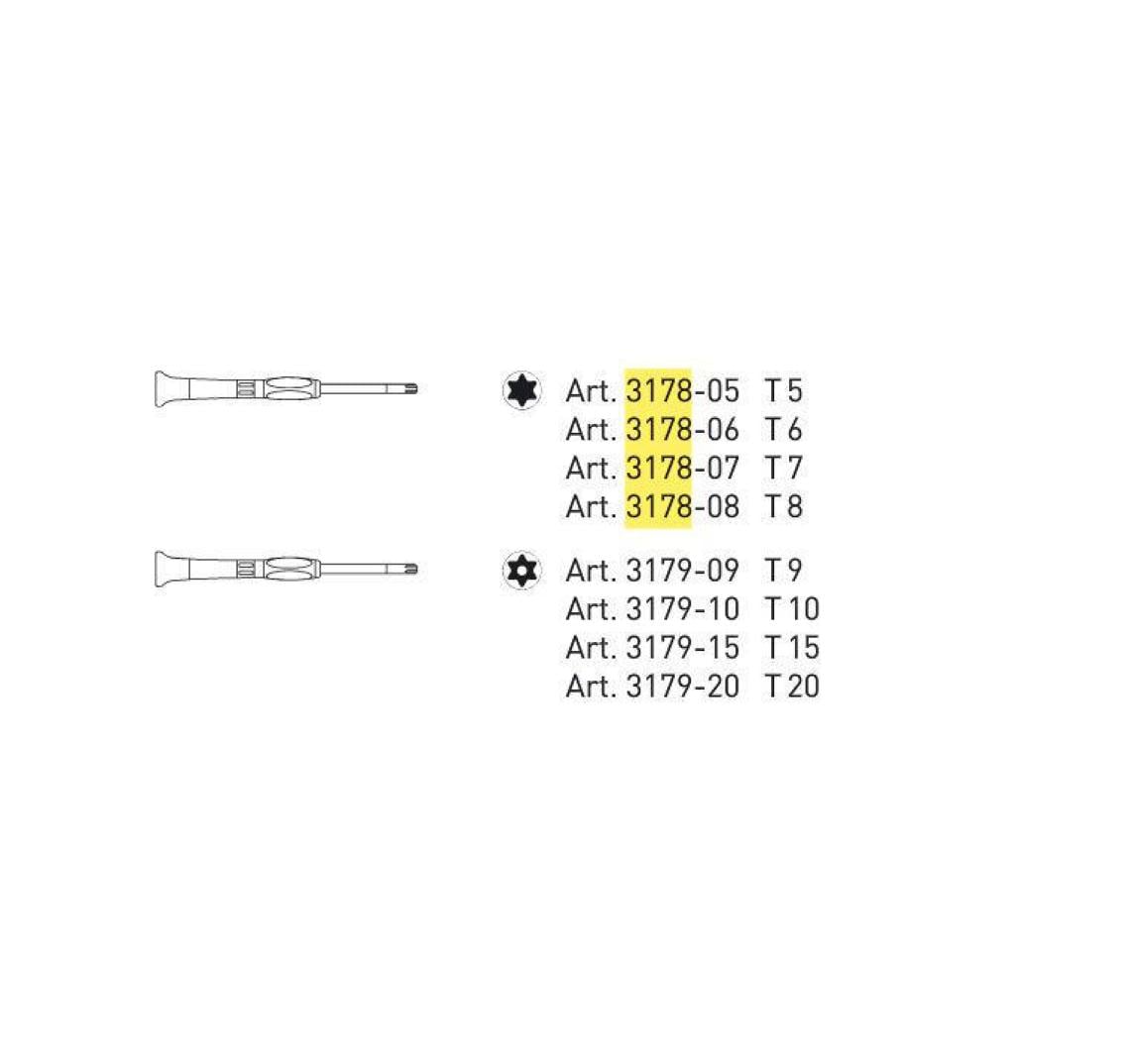Kraftwerk – Präzisions-Schraubenzieher-Set TX, 8-teilig, Etui – 3178