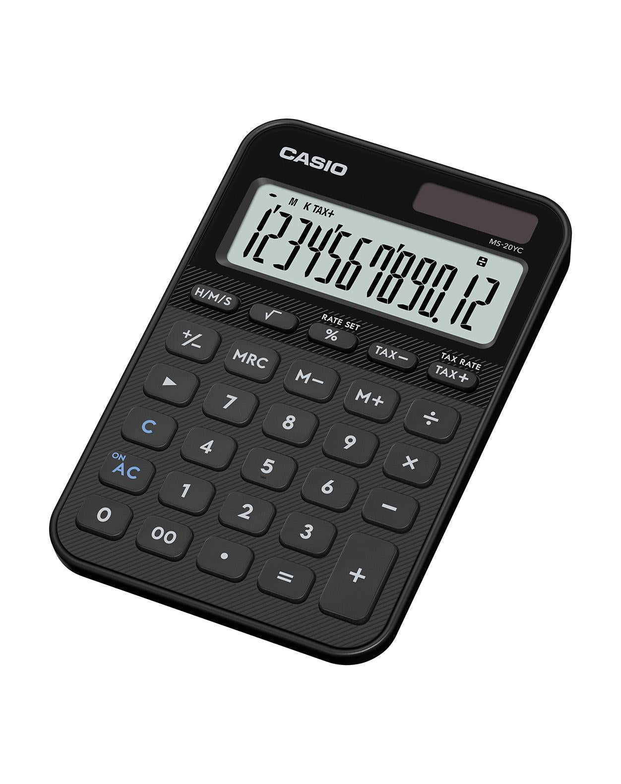 Casio Tischrechner MS-20YC – Solar/Batterie – Schwarz