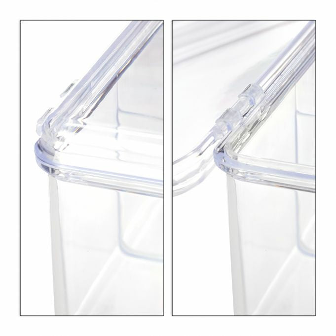 Relaxdays Teebeutelbox Kunststoff, 6 Fächer, 21,5 × 14,5 × 9 cm, transparent