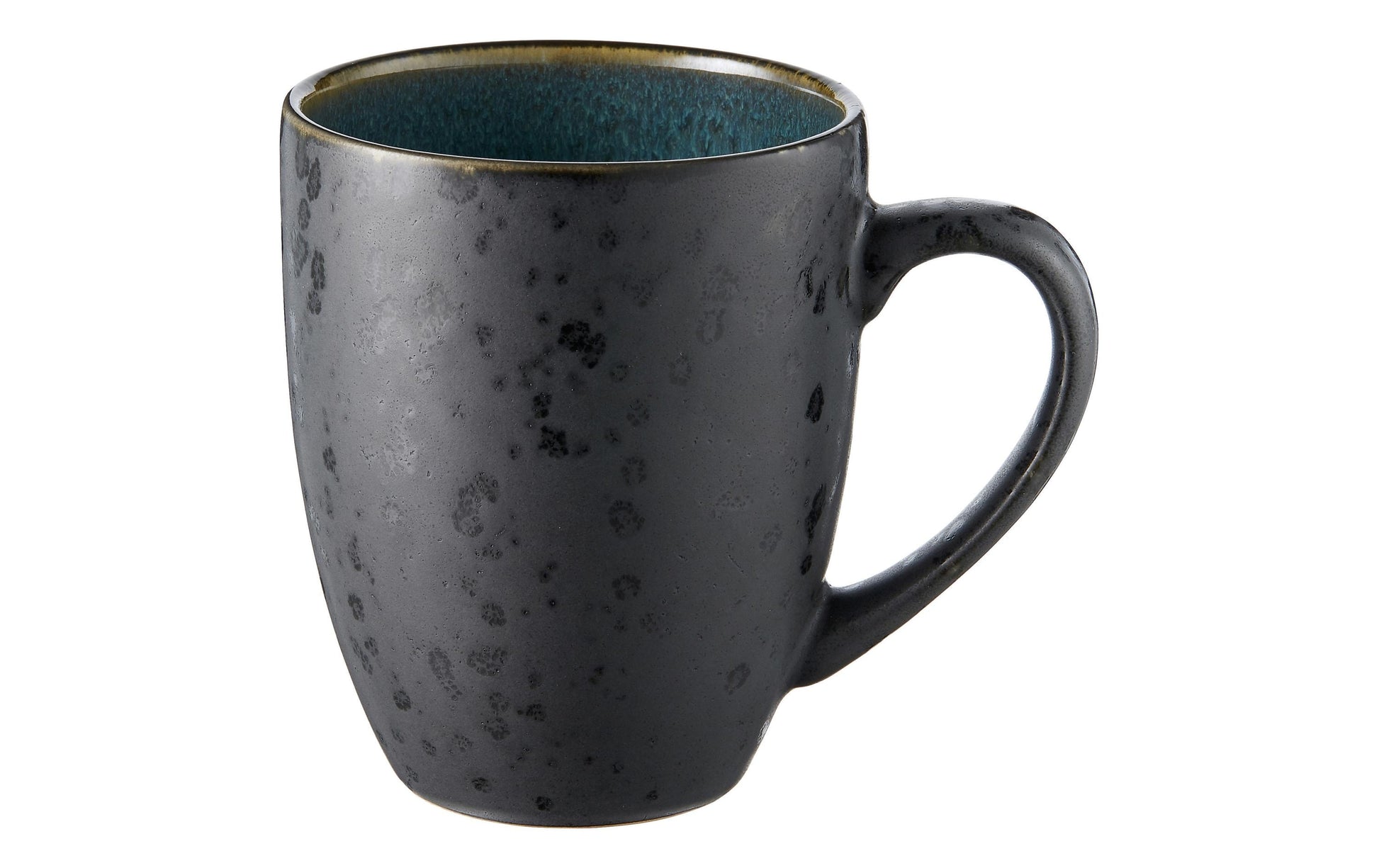 Bitz Kaffeetasse – 4er Set, 300 ml, Ø 8,5 cm, Steinzeug, Schwarz/Grün, spülmaschinenfest, mikrowellengeeignet