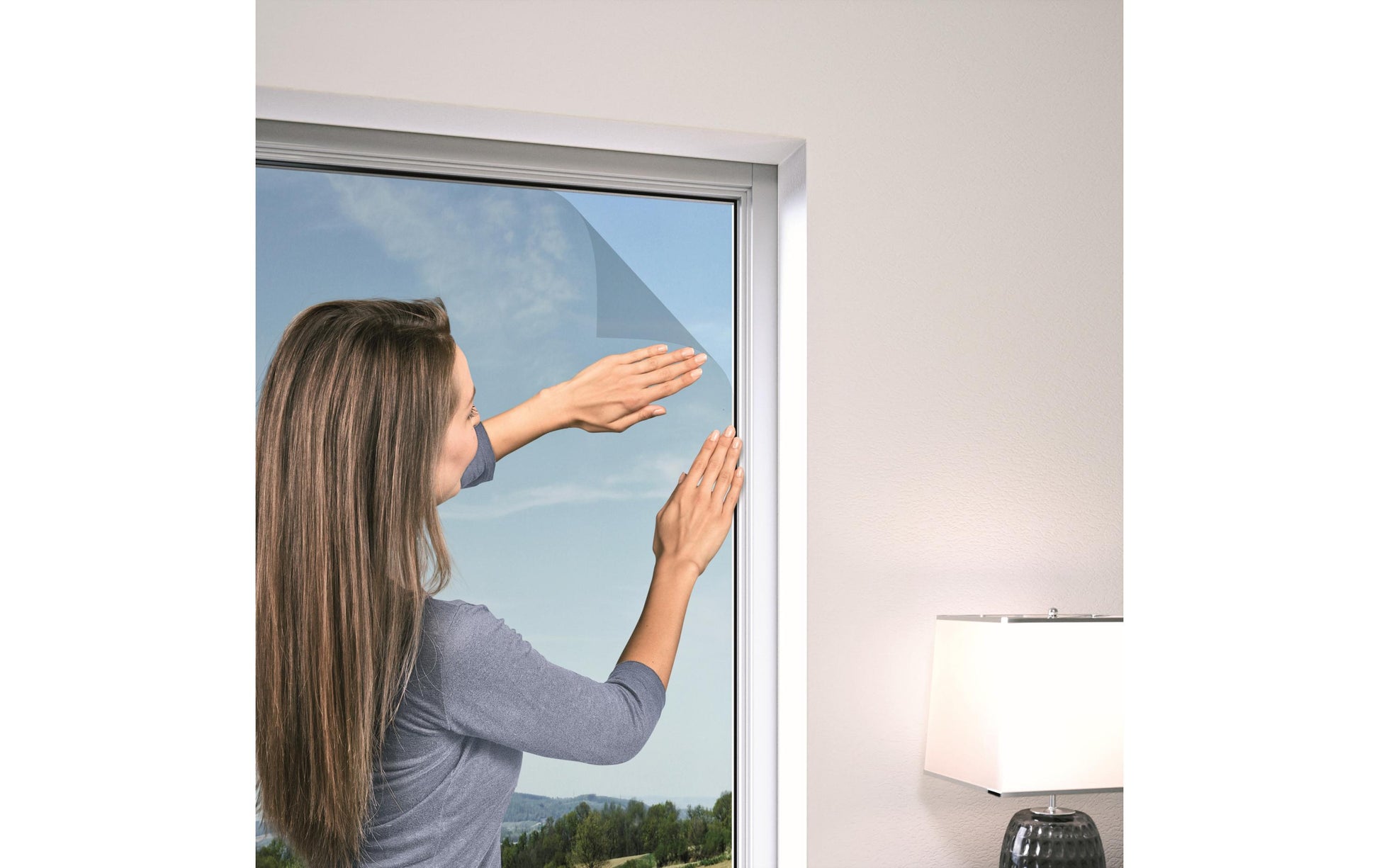 Windhager IS Plus Fenster-Fliegengitter – 130 × 150 cm – Anthrazit – für Fenster