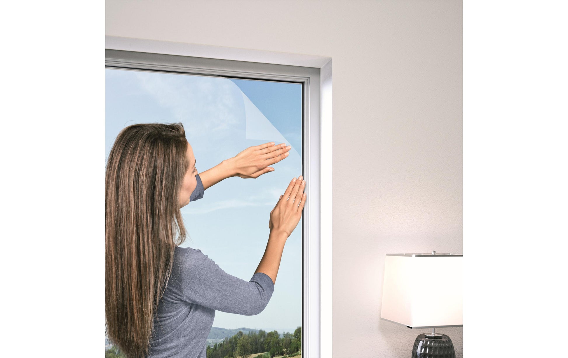 Windhager IS Plus Fenster-Fliegengitter – 130 × 150 cm – weiss – Kunststoff – für Fenster