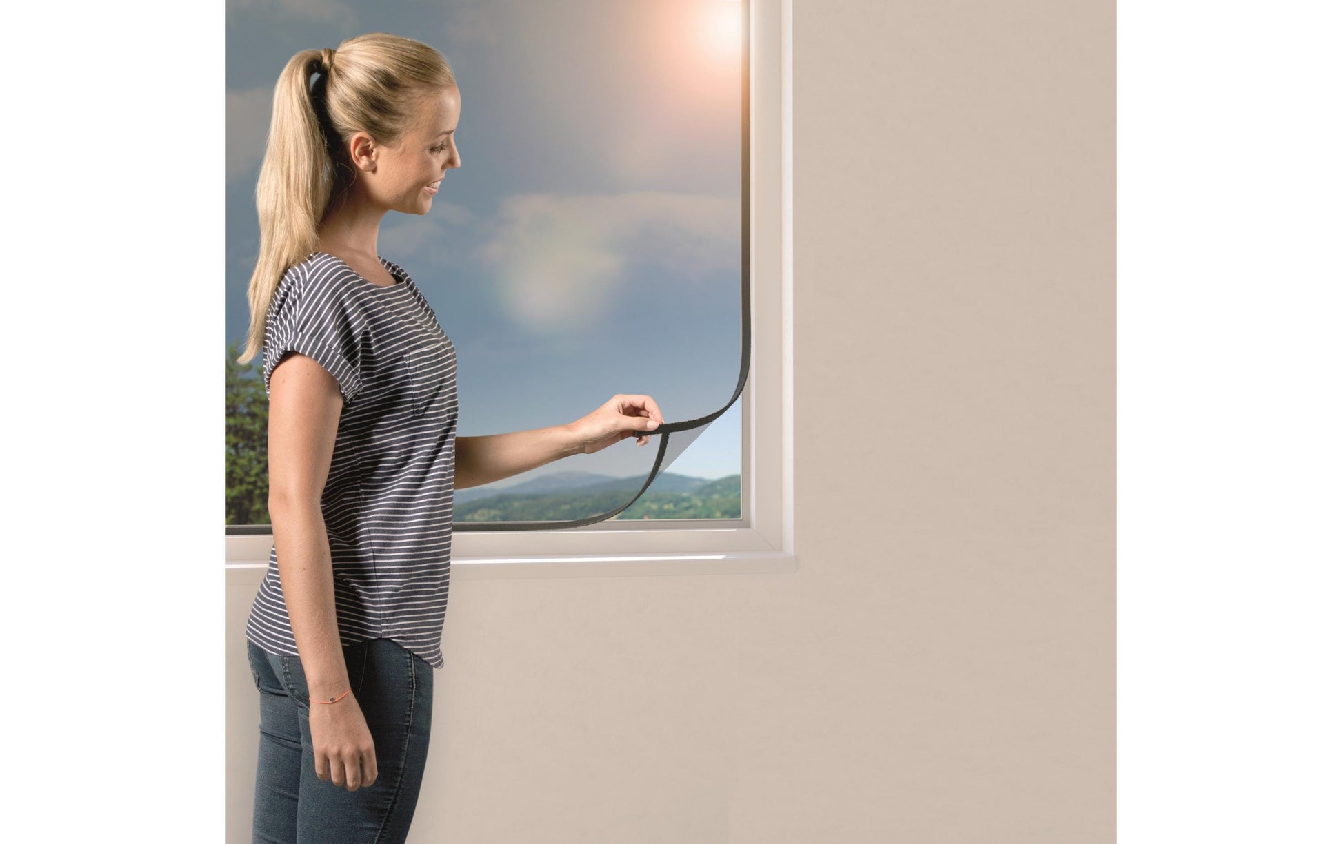 Windhager Open UP Fenster-Fliegengitter – 130 × 150 cm – Anthrazit – Polyester – für Fenster