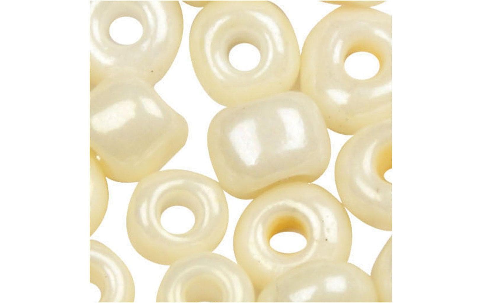 Creativ Company Glasperlen (Rocailles) – Elfenbein – Ø 3 mm, Loch 0,6 mm – 1 Stk.