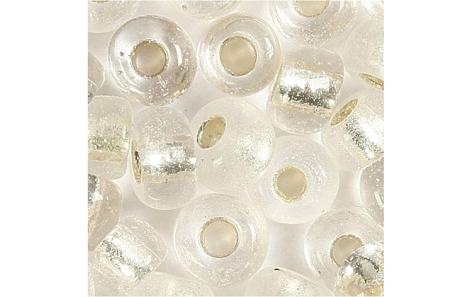 Creativ Company Rocailles Glasperlen – Silber – Ø 3 mm, Loch 0,6 mm – 1 Stk.