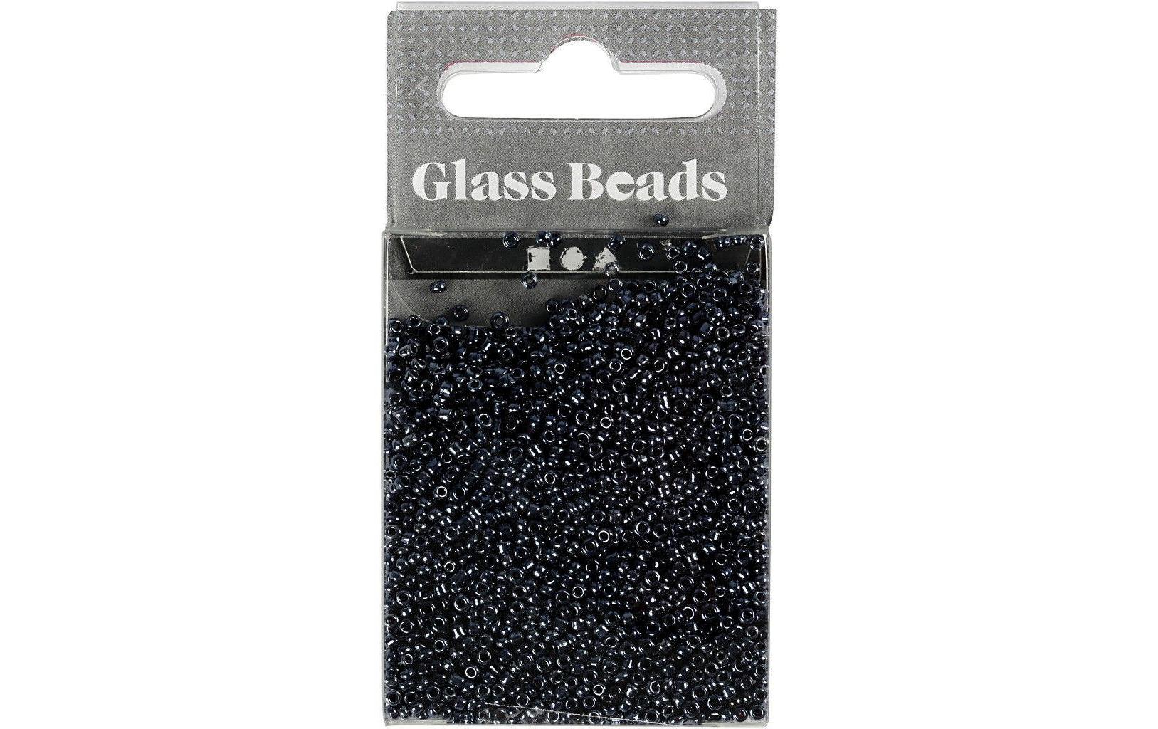 Creativ Company Rocailles, Glas – Dunkelgrau – Ø 1,7 mm, Loch 0,5 mm – 1 Stück