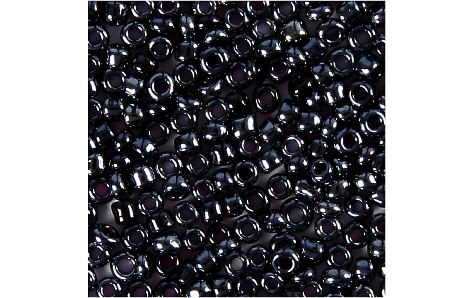 Creativ Company Rocailles, Glas – Dunkelgrau – Ø 1,7 mm, Loch 0,5 mm – 1 Stück