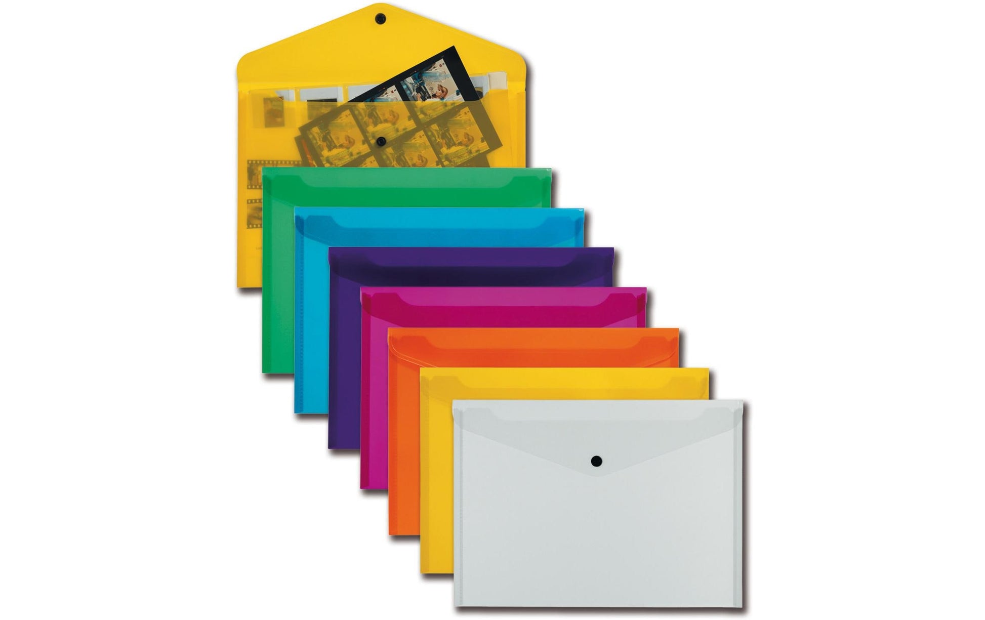 Kolma Dokumentenmappe Easy A4 – Druckknopf, Kunststoff, Gelb, bis 50 Blatt