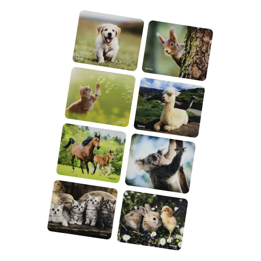 Hama Mausmatte Tiere – 220 × 180 × 1 mm, Mehrfarbig