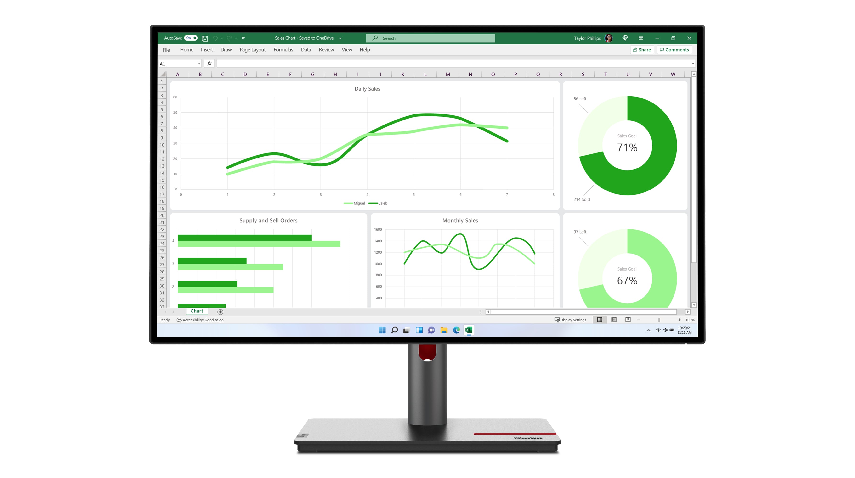 Lenovo ThinkVision P27q-30 – Monitor, 27", 2560 × 1440 (WQHD), IPS, 60 Hz, 350 cd/m², VESA 100 × 100, Schwarz