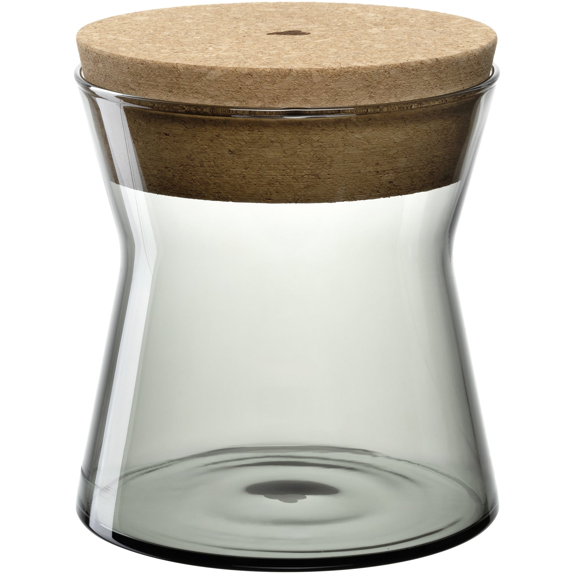 LEONARDO Vorratsdose 800 ml, Ø 12 × 14 cm, Glas (Borosilikat)/Kork, Grau