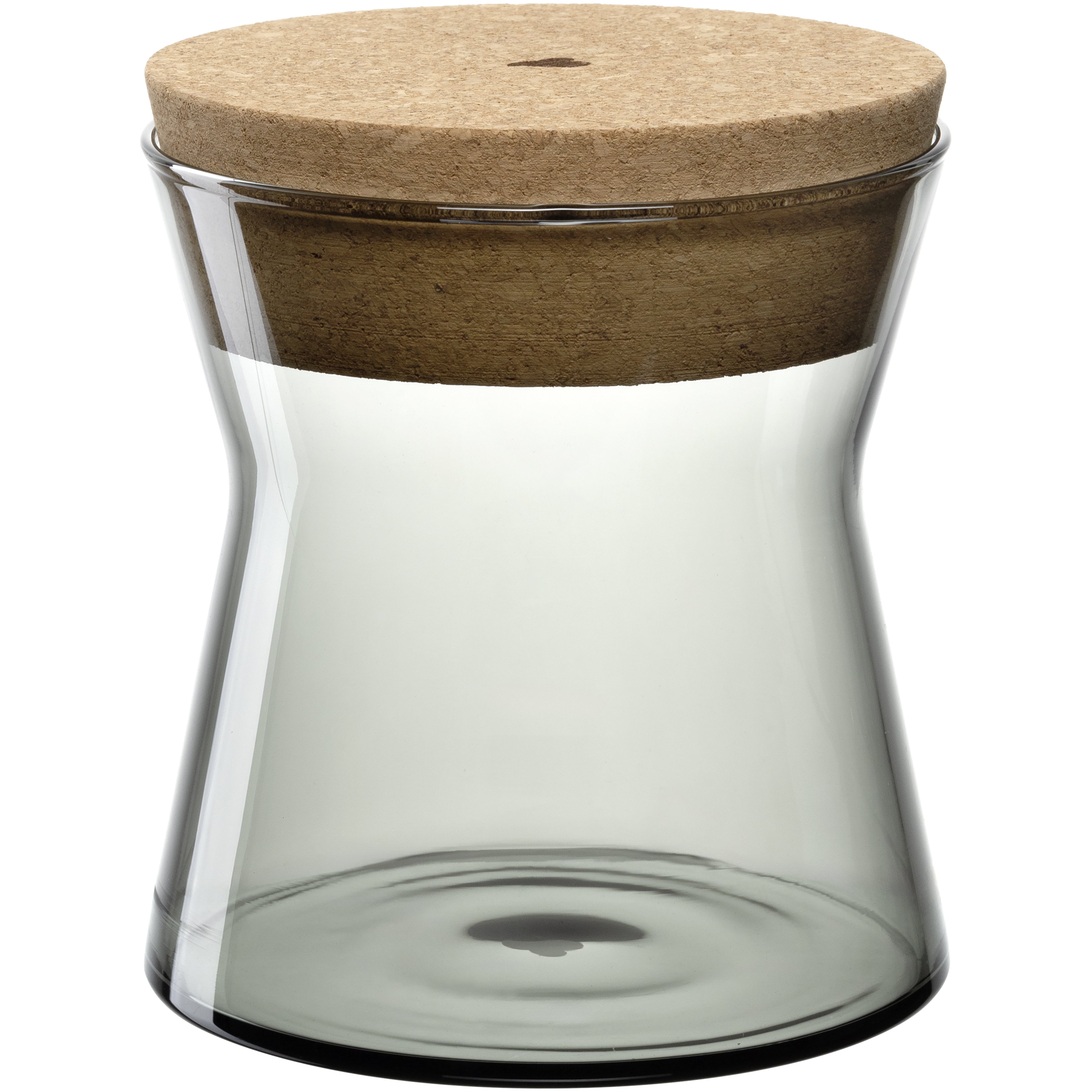 LEONARDO Vorratsdose 800 ml, Ø 12 × 14 cm, Glas (Borosilikat)/Kork, Grau