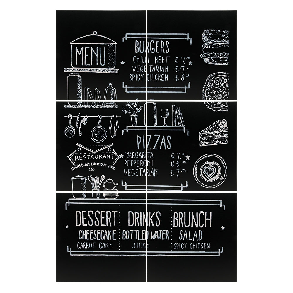 Securit Kreidetafel ohne Rahmen FB-XXL – 400 × 400 mm – Melamin (beschichtet), schwarz – für Kreidemarker – Wa