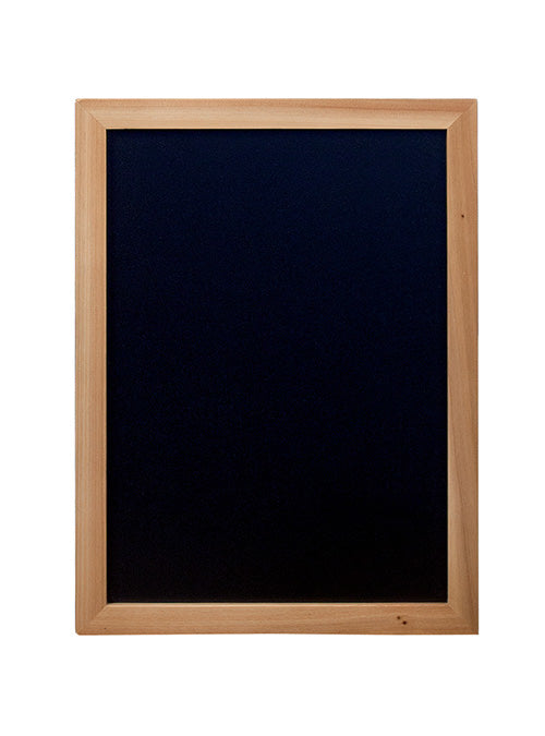 Securit Kreidetafel WOODY – 300 × 400 mm – Holzrahmen, schwarz – beidseitig – Wand, hoch
