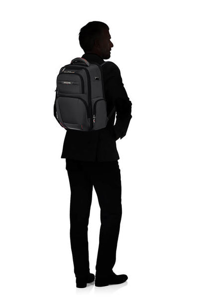 Samsonite Pro-DLX 5 3V Notebook-Rucksack – 20 l, RFID-Fach, Aufsteckfunktion, Nylon, Schwarz