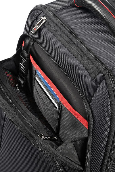 Samsonite Pro-DLX 5 3V Notebook-Rucksack – 20 l, RFID-Fach, Aufsteckfunktion, Nylon, Schwarz