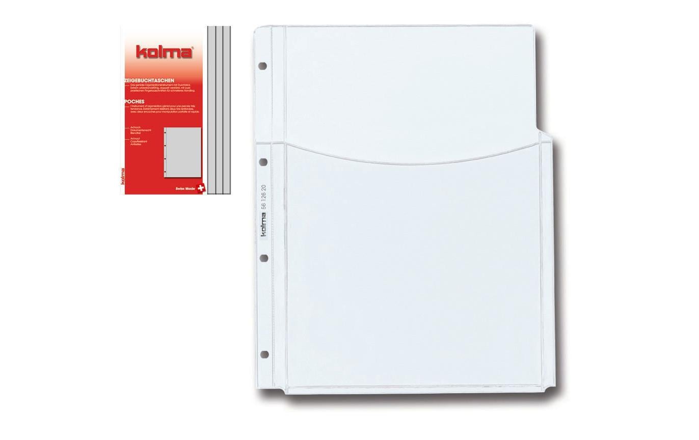 Kolma Sichtmappe A4 – Transparent, Kunststoff, Glänzend, 180 µm, 5er-Pack, 100% Rezyklierbar