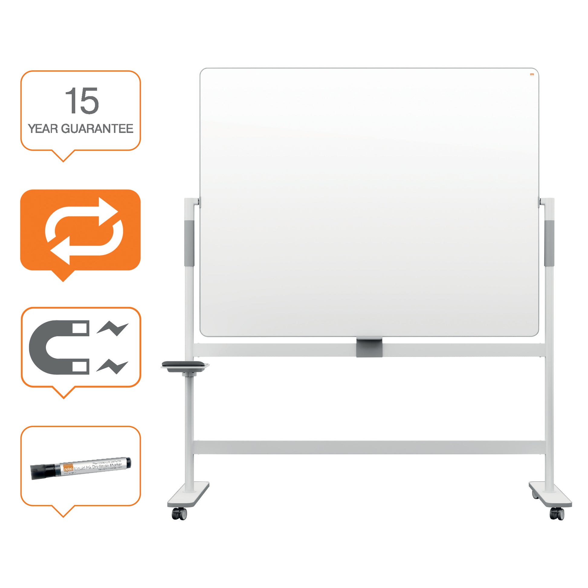 Nobo Flipchart-Block 1915645 – 150 × 120 cm, weiss, Stahl