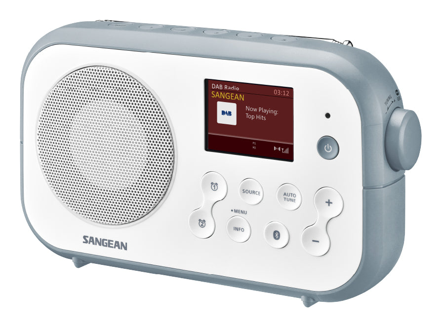 Sangean DPR-42BT – Tragbares DAB+ Radio, UKW, Bluetooth – Weiss/Blau