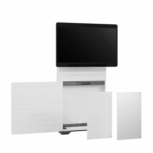 Hagor Bodenständer – bis 55" – Motorisiert, Höhenverstellbar, für Cisco Webex Board Pro 55" – Schwarz/Weiss