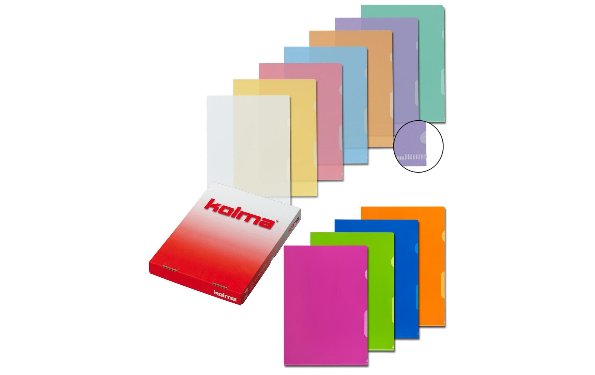 Kolma Sichtmappe A4 – Grün, Kunststoff, genarbt, blendfrei, 120 µm, 100er-Pack, 100% rezyklierbar