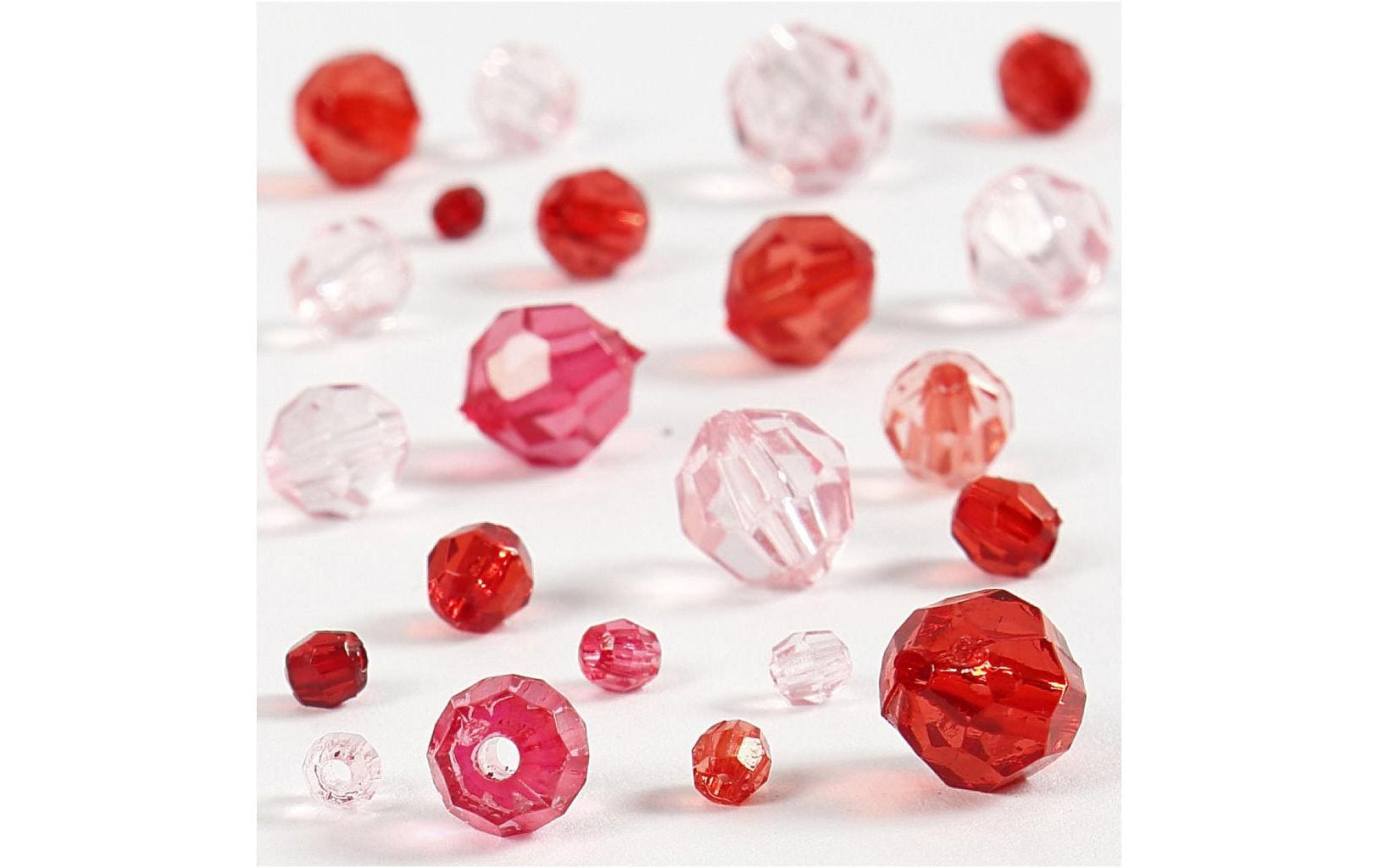 Creativ Company Facettenperlen (Acryl) – Weinrot – Ø 12 mm, Loch 1 mm – 170 Stk.