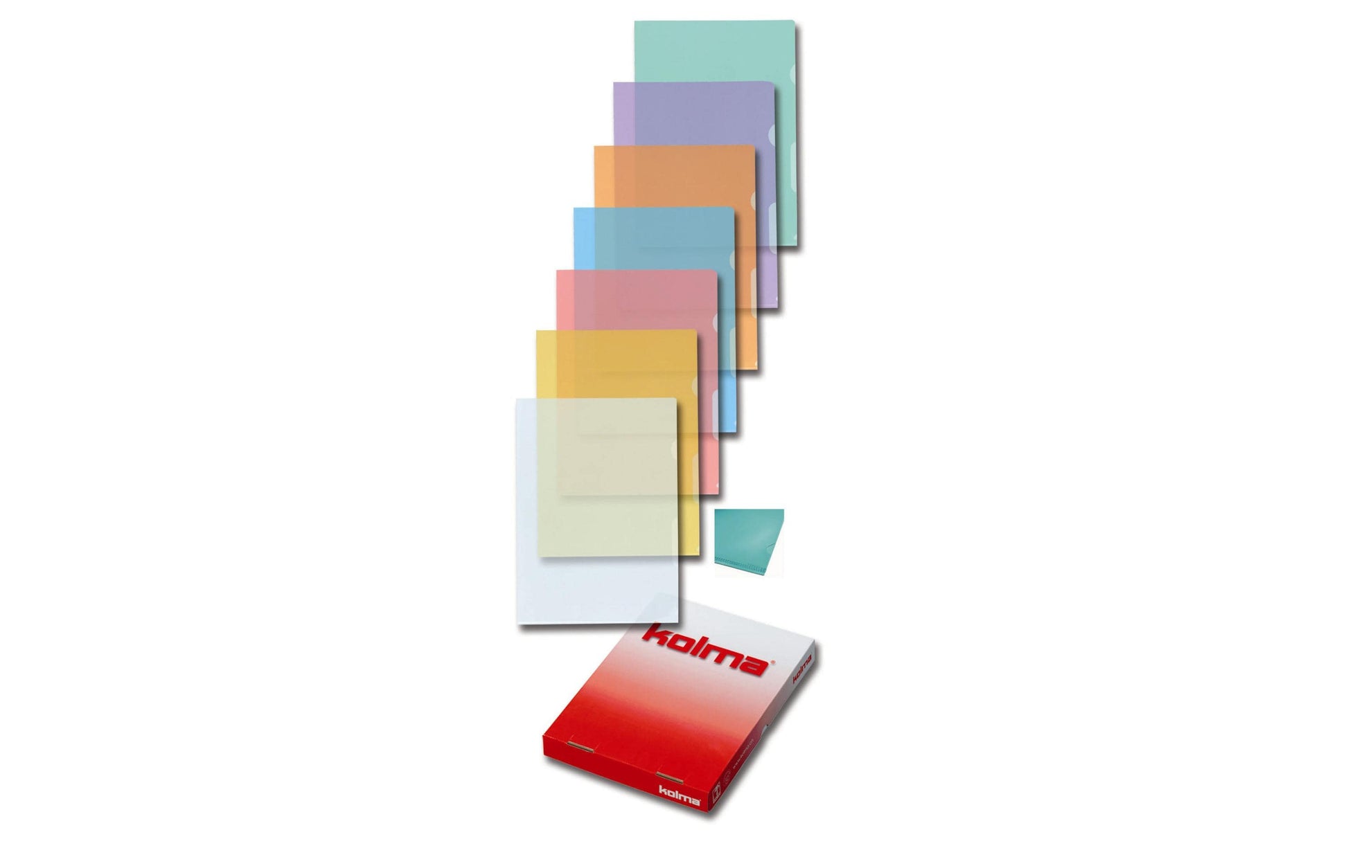 Kolma Sichtmappe A4 – Grün, Kunststoff, glänzend, 130 µm, 100er-Pack, 100% rezyklierbar