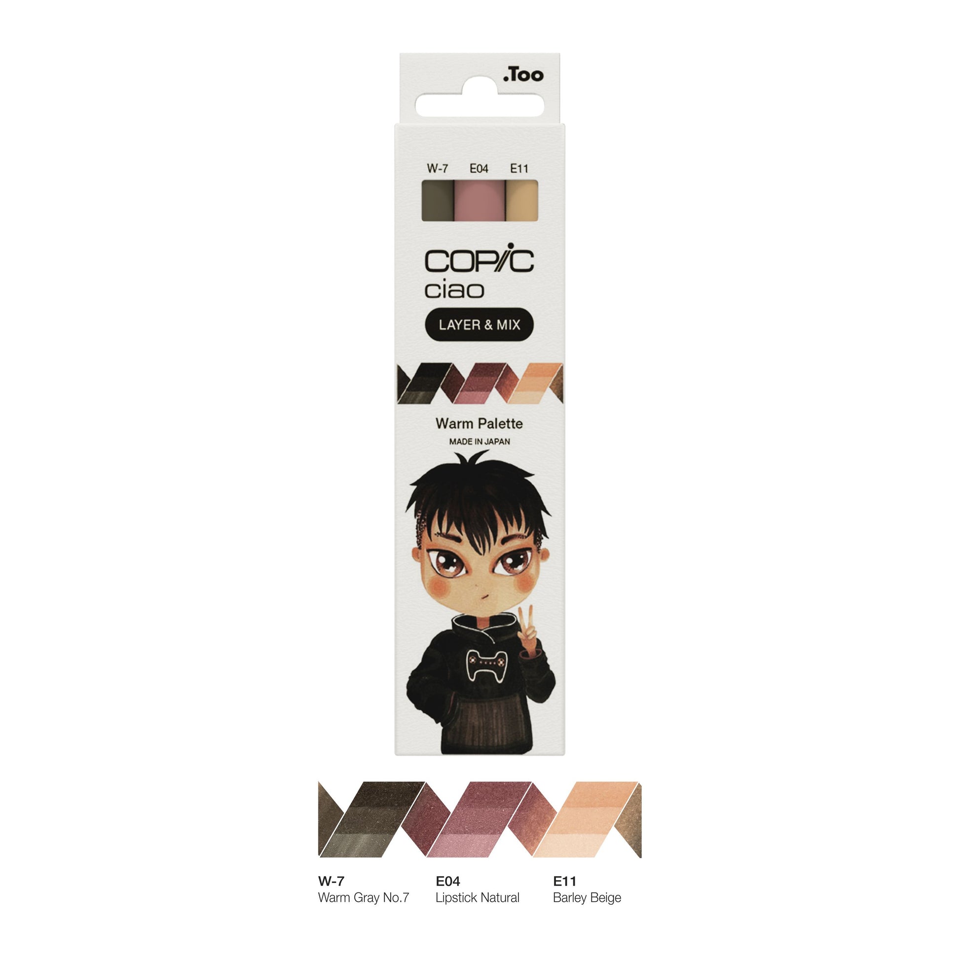 Copic Ciao Brush Pens – Kombi (Keil + Pinsel), alkoholbasiert, 3 Farben