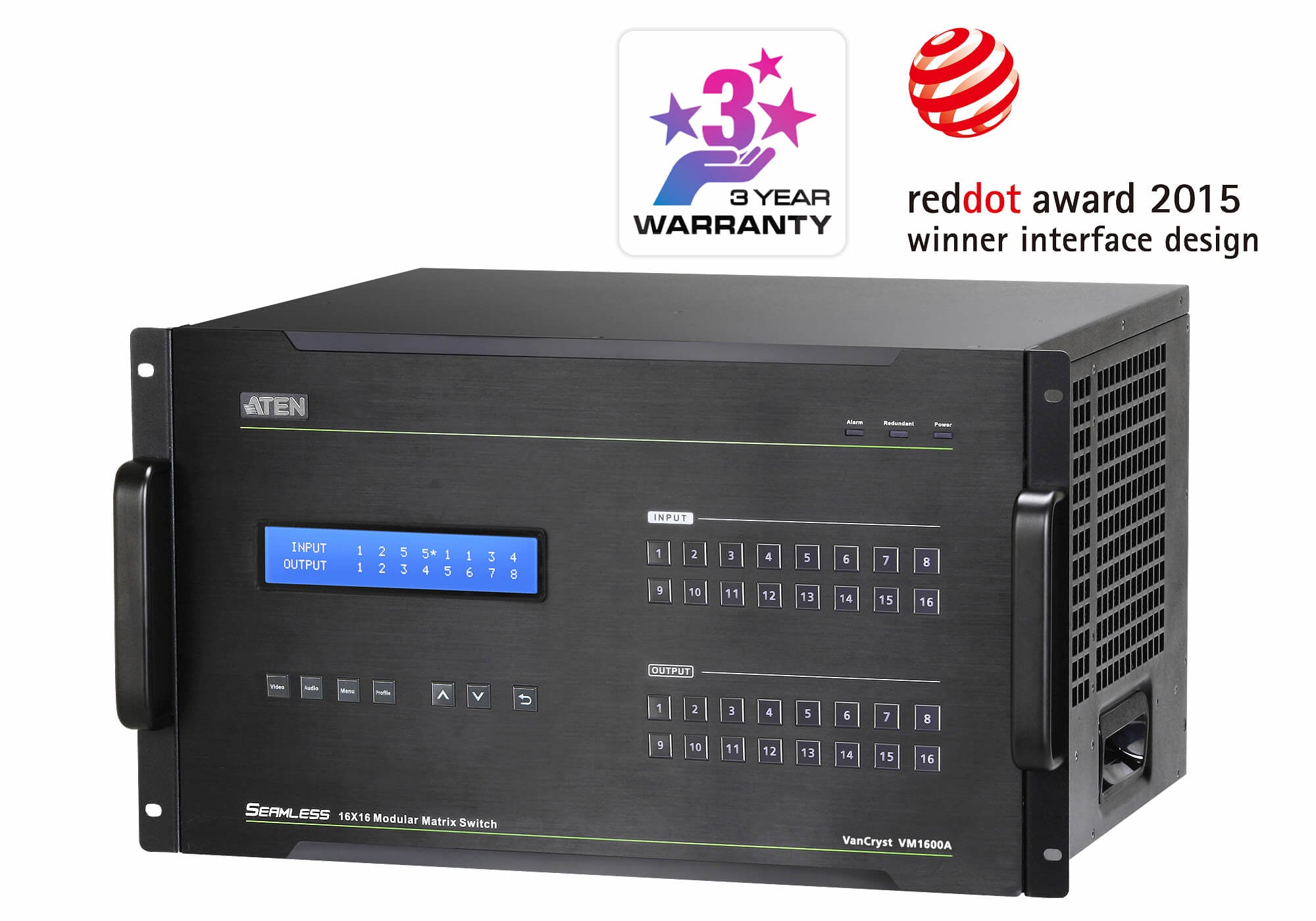 ATEN VM1600A – 16×16 HDMI-Matrix, 4K60, RS-232, Ethernet