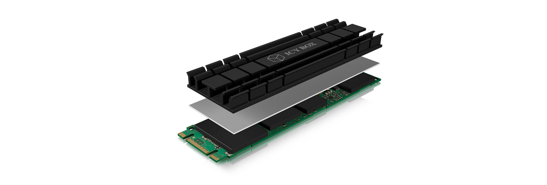 ICY BOX IB-M2HS-701 – M.2-Kühlkörper, 5 mm, Aluminium, Wärmeleitpad enthalten – für M.2 2280 NVMe SSD