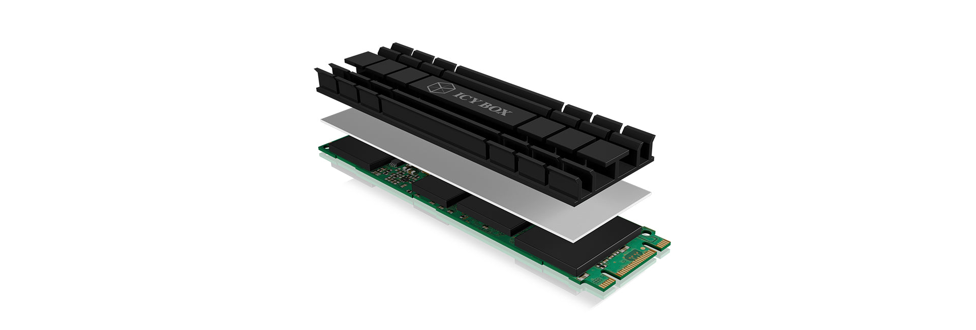 ICY BOX IB-M2HS-701 – M.2-Kühlkörper, 5 mm, Aluminium, Wärmeleitpad enthalten – für M.2 2280 NVMe SSD