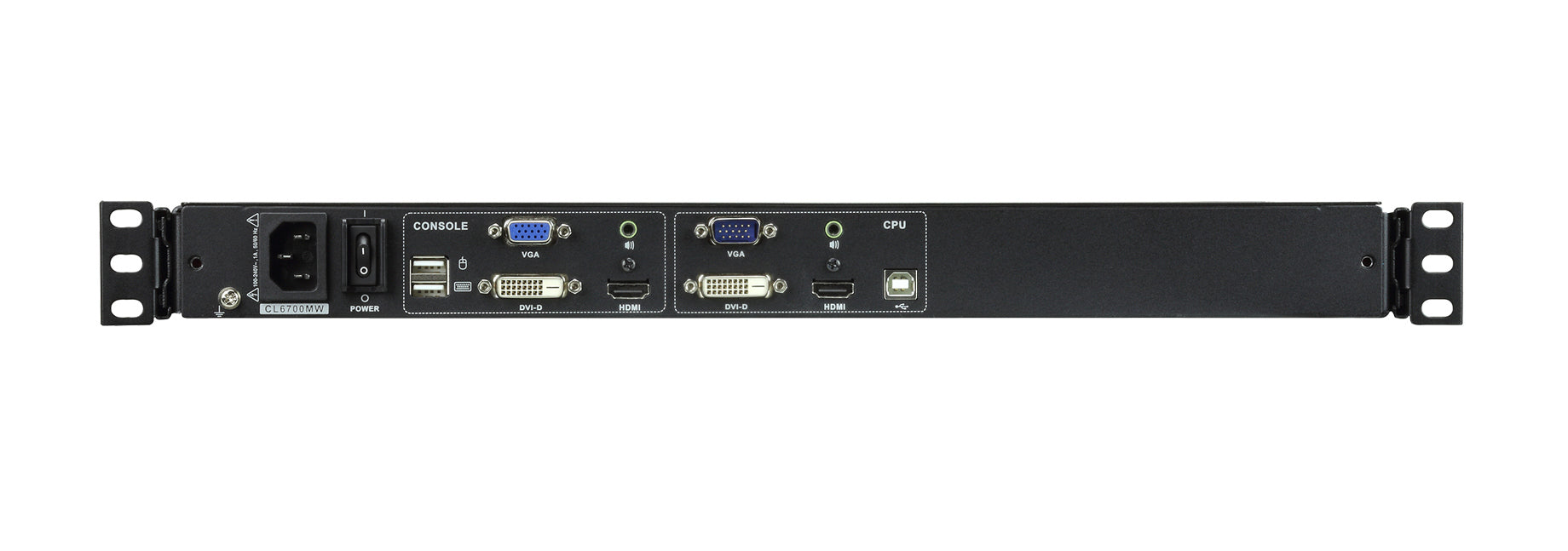 ATEN CL6700MW – KVM-Konsole (1U) – 17,3" – 1920 × 1080 @ 60 Hz, DVI, HDMI, VGA, USB