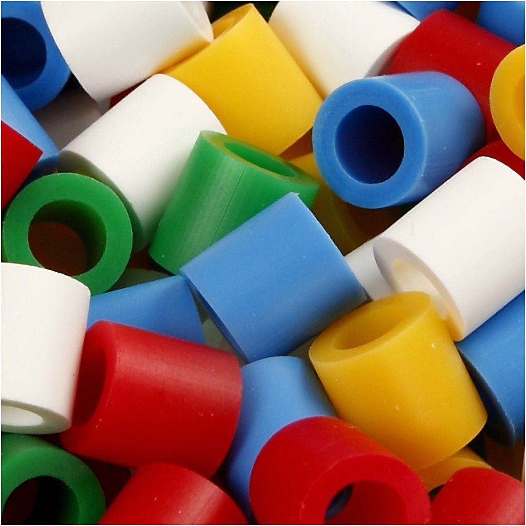 Creativ Company Bügelperlen Jumbo, Mehrfarbig, 10 × 10 mm, Loch Ø 5,5 mm