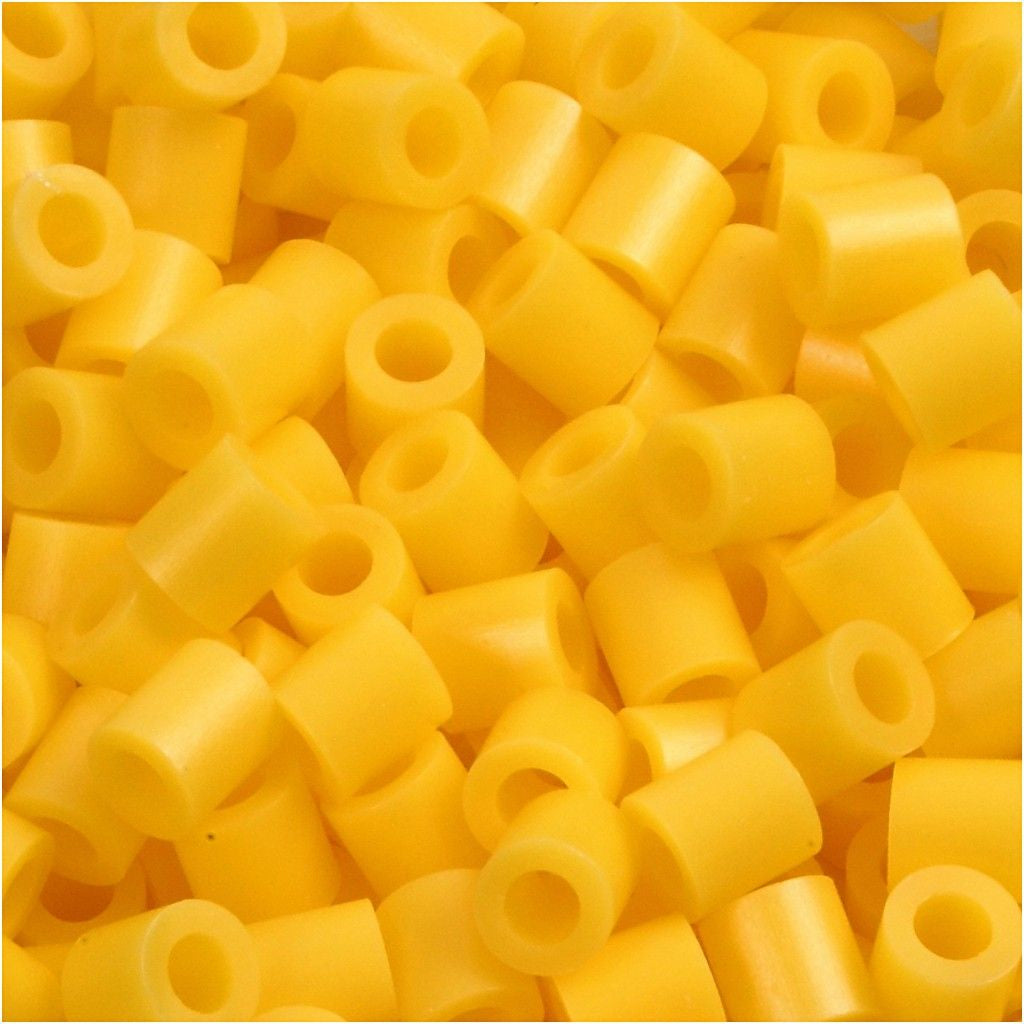 Creativ Company Bügelperlen, Gelb, Ø 5 mm, Loch Ø 2,5 mm, 1 100 Stk., 751140