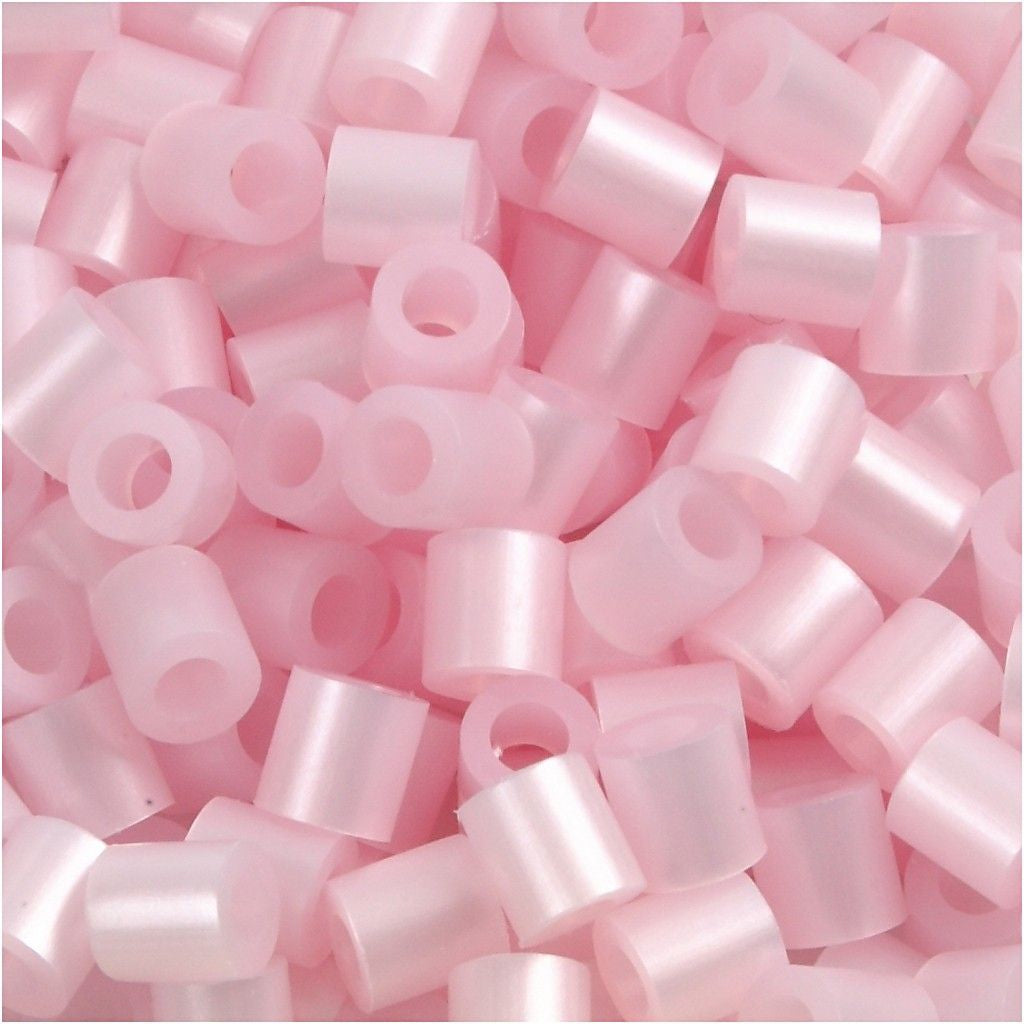 Creativ Company Bügelperlen, Nabbi Medium, Rosa, Perleffekt, Ø 5 mm, Loch Ø 2,5 mm, 1 Stück