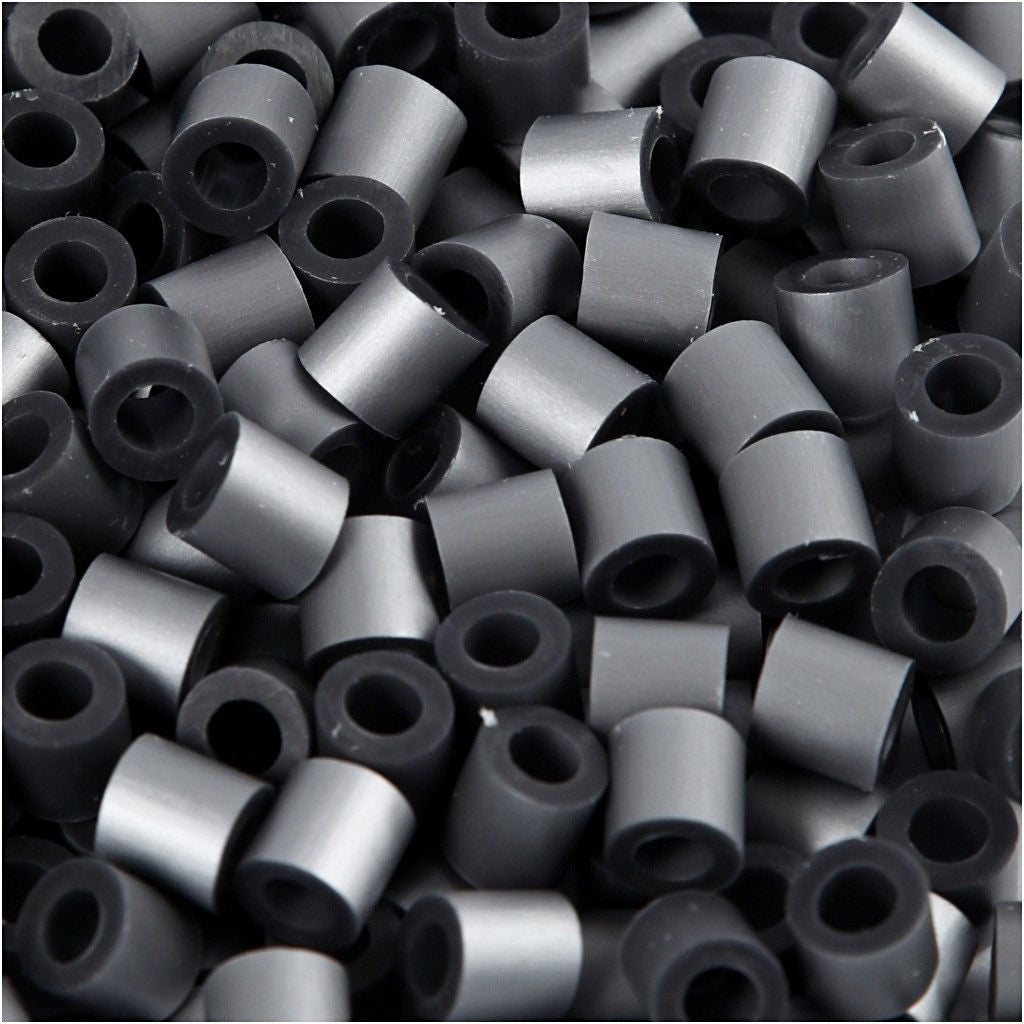 Creativ Company Bügelperlen, Medium, Silber, Ø 5 mm, Loch Ø 2,5 mm, 1'100 Stk., 751340