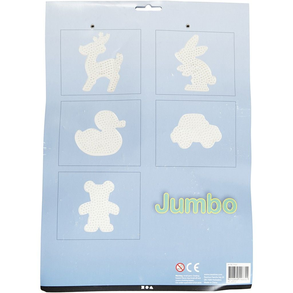 Creativ Company Steckplatten Jumbo, Tiere, Set à 5, transparent