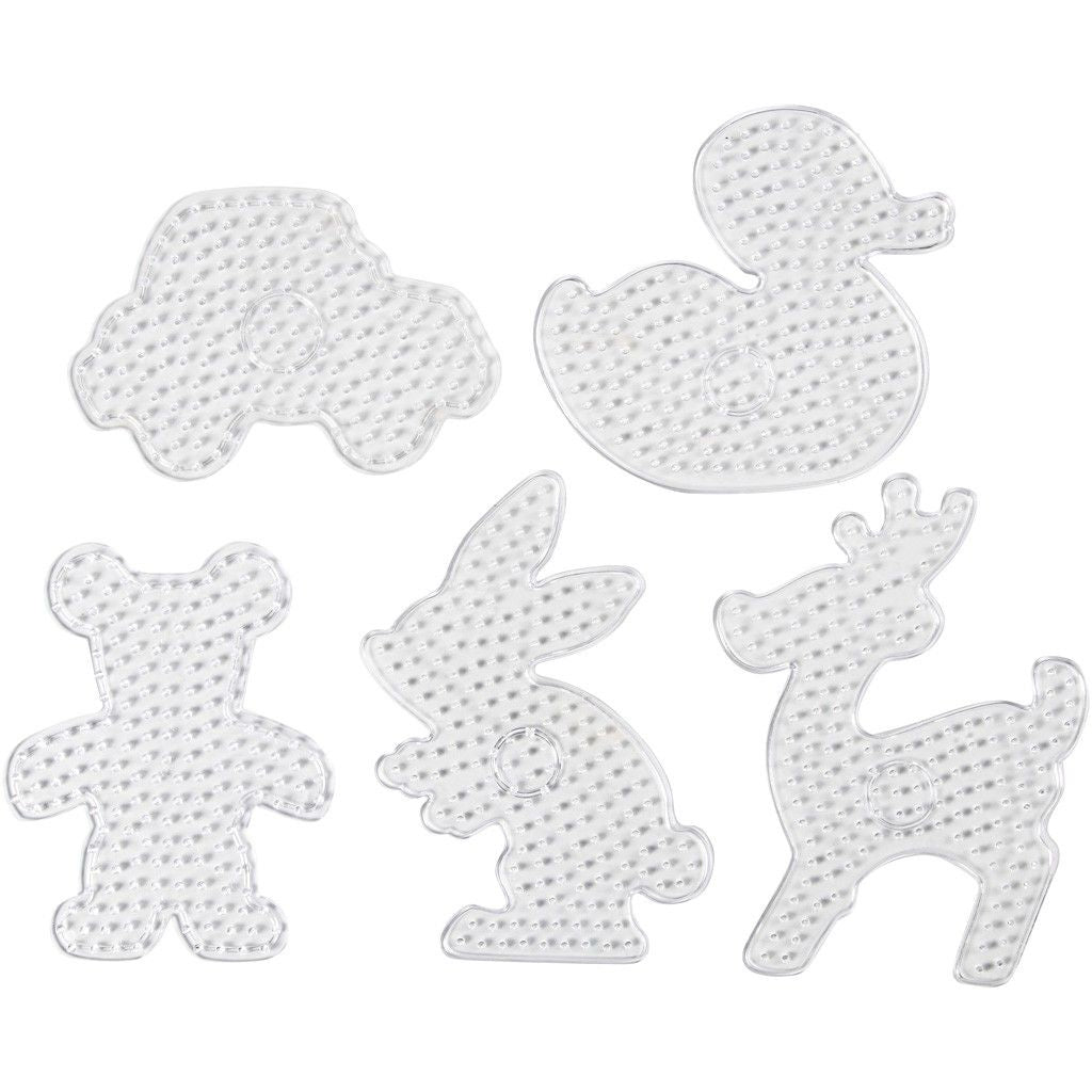 Creativ Company Steckplatten Jumbo, Tiere, Set à 5, transparent