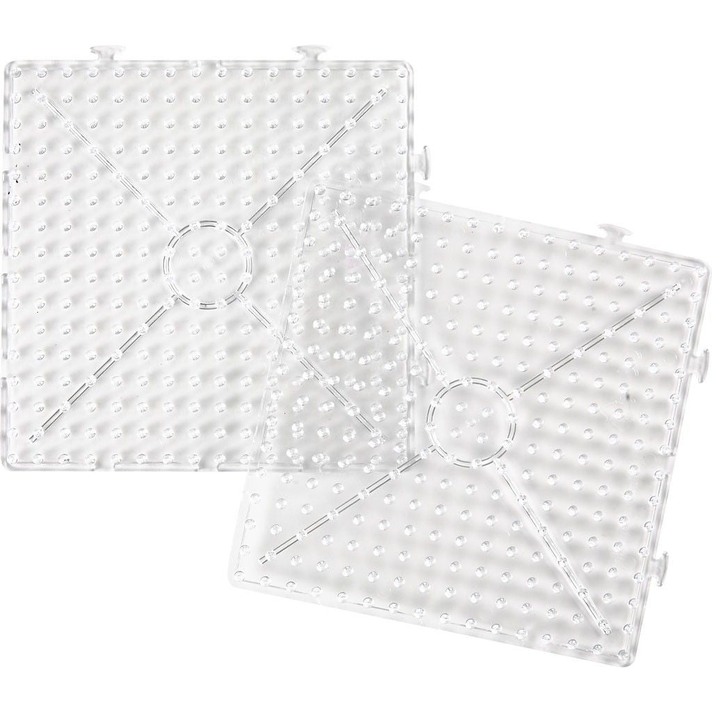 Creativ Company Jumbo Steckplatte, Quadrat, Transparent, 15 × 15 cm