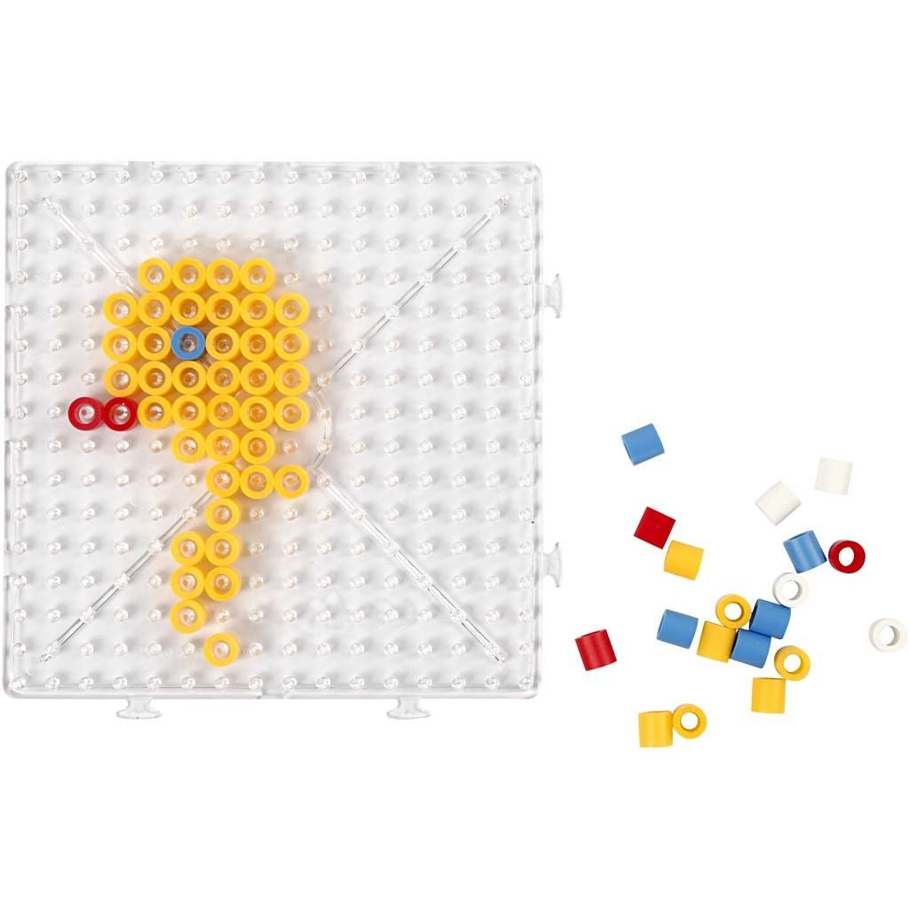 Creativ Company Jumbo Steckplatte, Quadrat, Transparent, 15 × 15 cm
