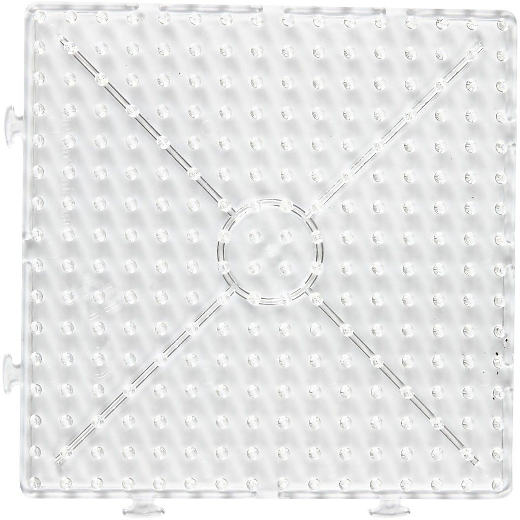 Creativ Company Jumbo Steckplatte, Quadrat, Transparent, 15 × 15 cm