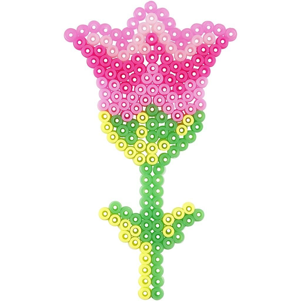 Creativ Company Steckplatten-Set Medium, Blume, Transparent, Set à 6, 8,5 × 14–14 × 16 cm
