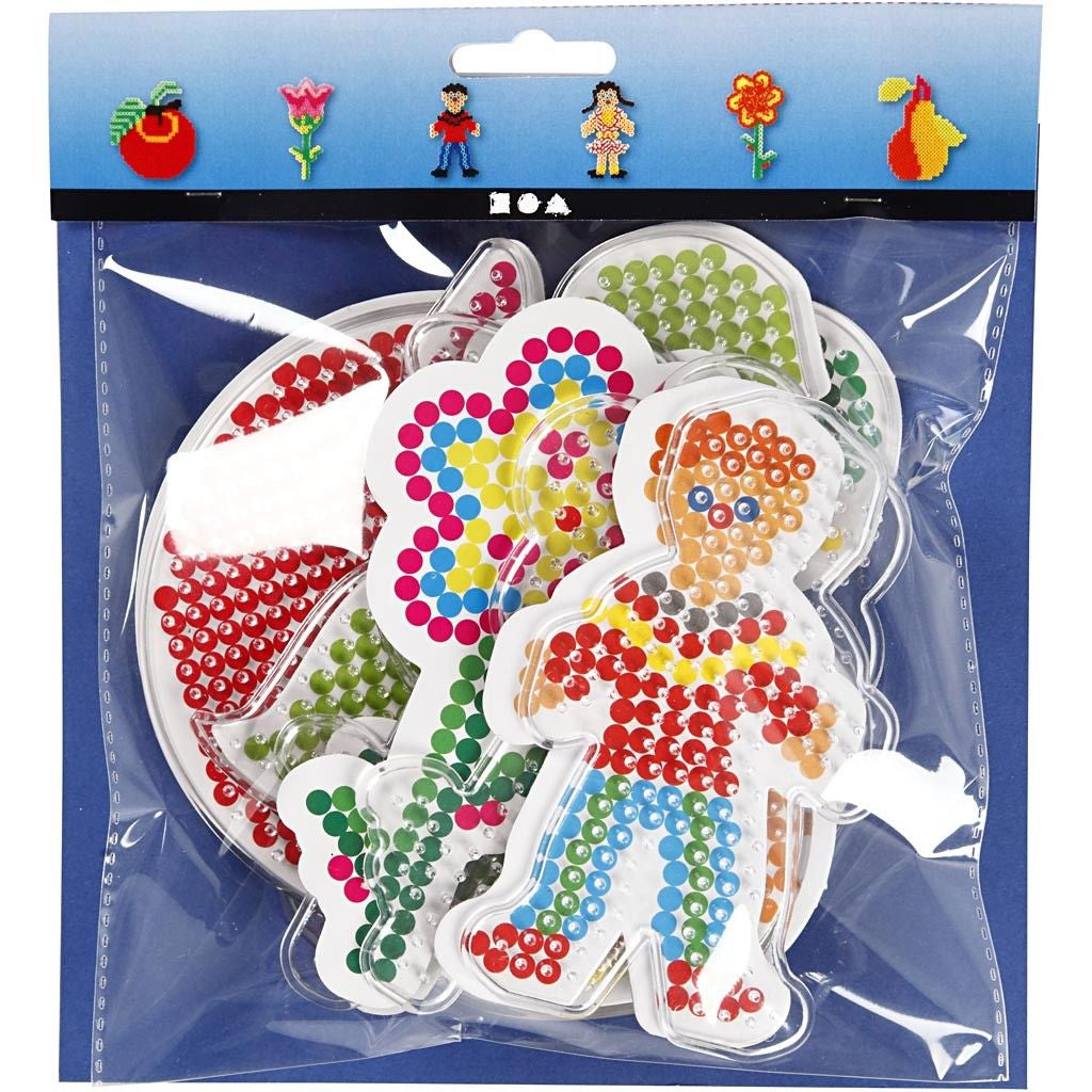 Creativ Company Steckplatten-Set Medium, Blume, Transparent, Set à 6, 8,5 × 14–14 × 16 cm