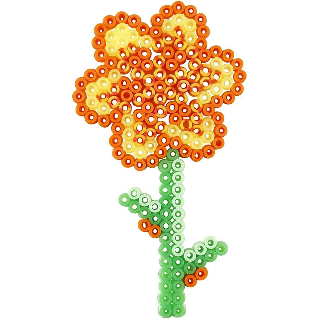 Creativ Company Steckplatten-Set Medium, Blume, Transparent, Set à 6, 8,5 × 14–14 × 16 cm