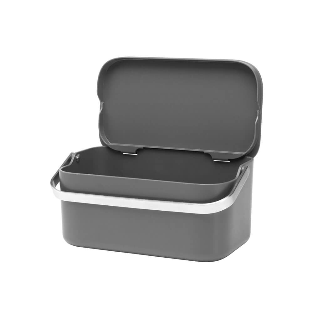 Brabantia Komposteimer – 1,8 l – Kunststoff, rechteckig – Dunkelgrau