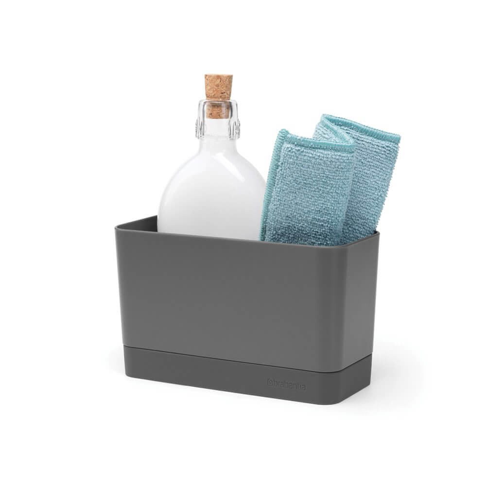 Brabantia Utensilienhalter (wandmontiert) 19 × 8,5 × 11,5 cm, Silikon, Dunkelgrau