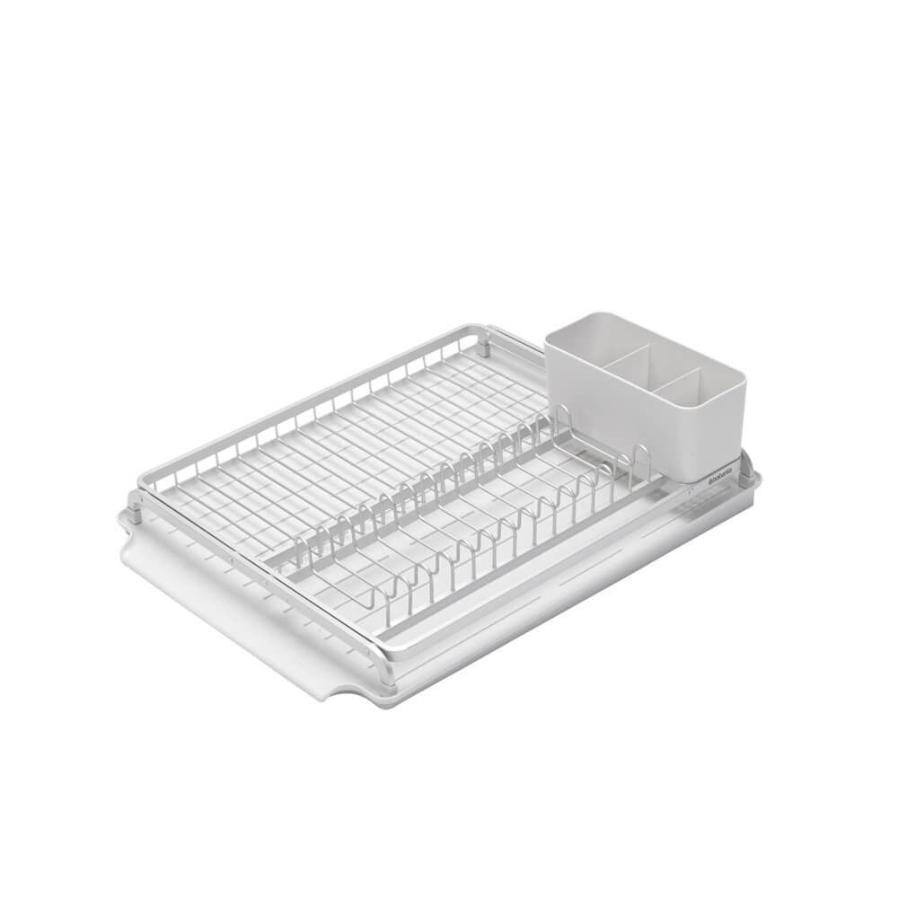 Brabantia Abtropfgestell 38,5 × 49 × 14 cm, Silikon/Aluminium, Hellgrau